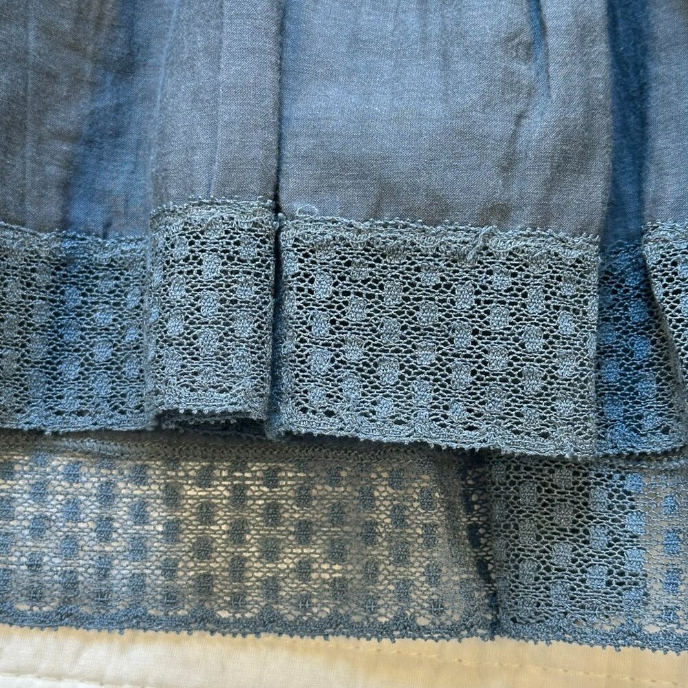 Isabel Marant Étoile Lace Ruffle Blouse Blue Size 34 Boho Cotton Top - Picture 13 of 14